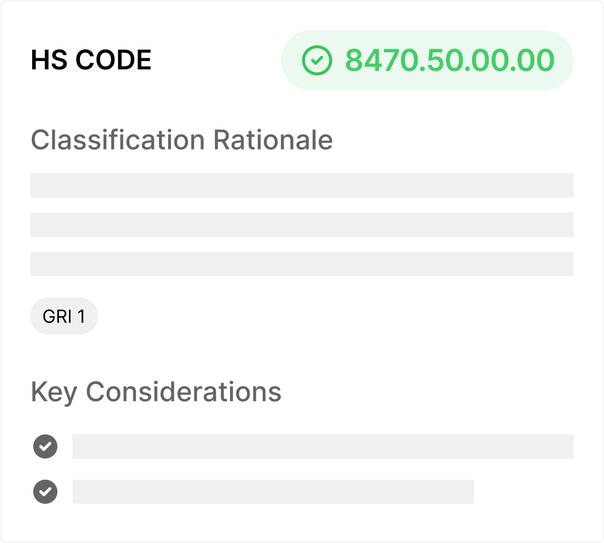Federation HS code classification